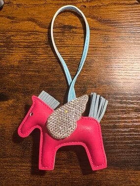 Pink Horse Charm with Rhinestone Wing NEW